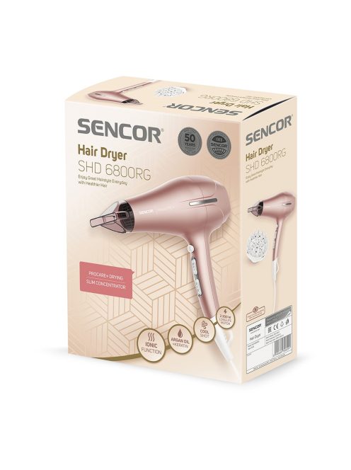 Сешоар SENCOR SHD 6800RG, 2300W, 3 температурни настройки, Йонна функция, Розов - Код G5521