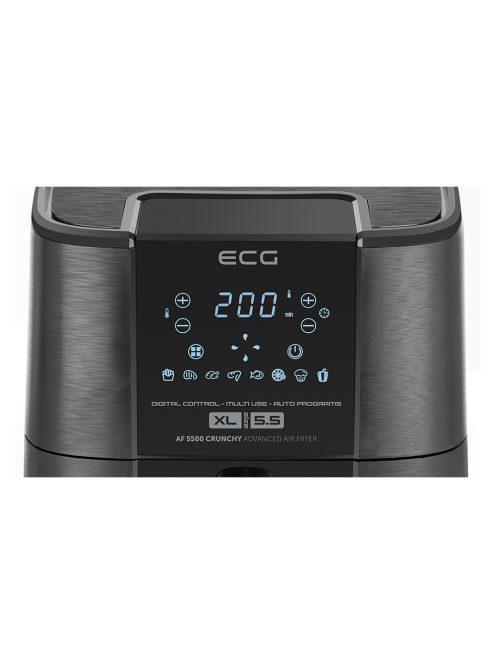 Фритюрник с горещ въздух ECG AF 5500 Crunchy, 5,5 л, 8 програми, 1350 W, Черен - Код G5537