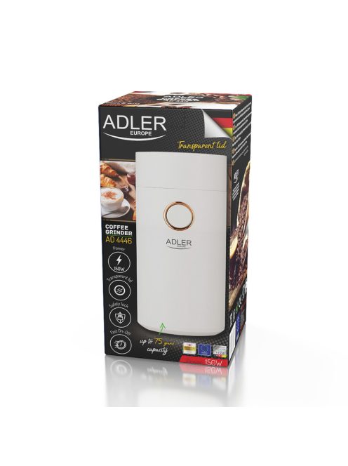 Електрическа кафемелачка ADLER AD 4446-WG, 150 W, 75 g, Бял - Код G8634