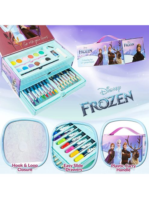 Детски рисувателен комплект в триетажно куфарче Frozen EmonaMall - Код W4715